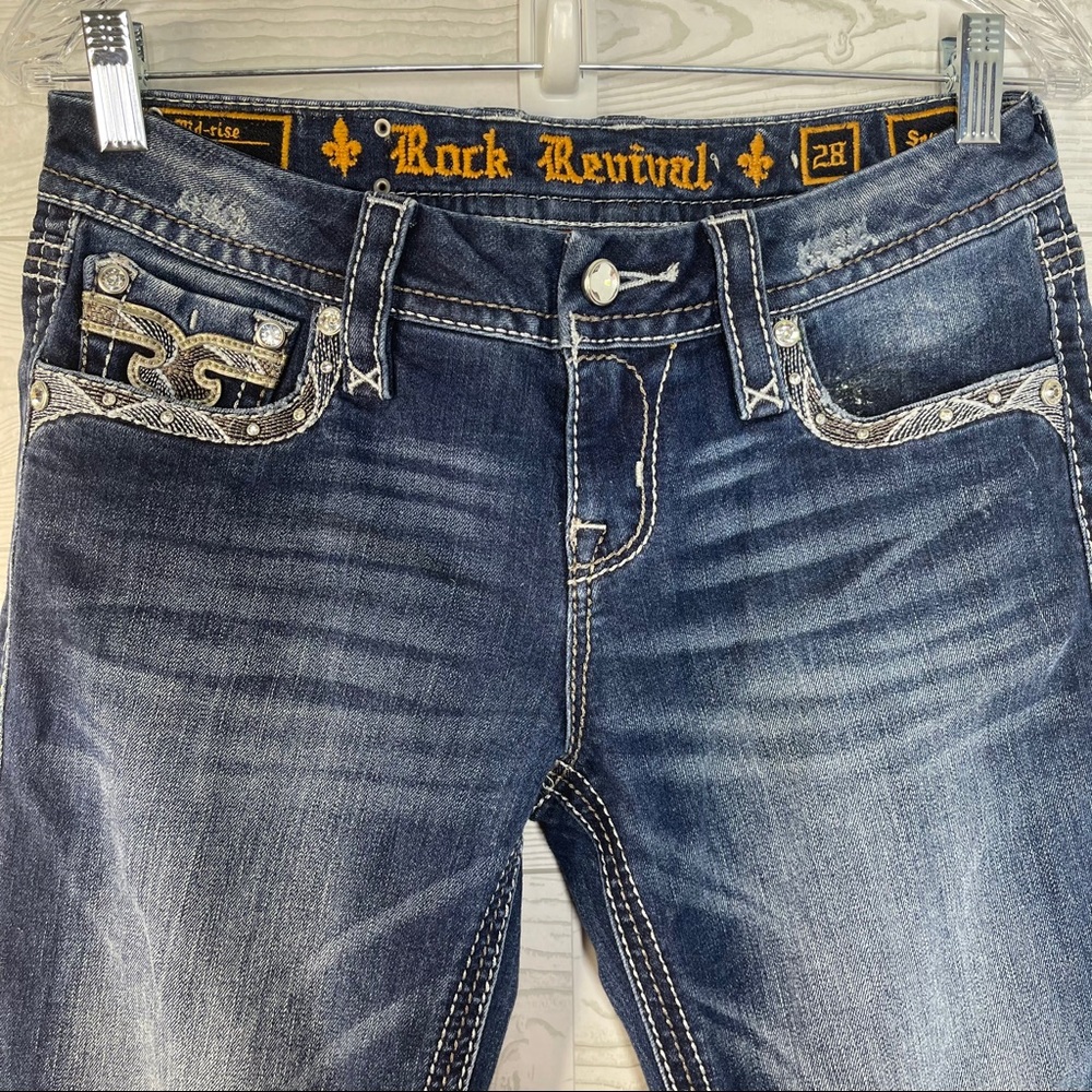 ROCK & REVIVAL MID- RISE BOOT CUT JEANS
